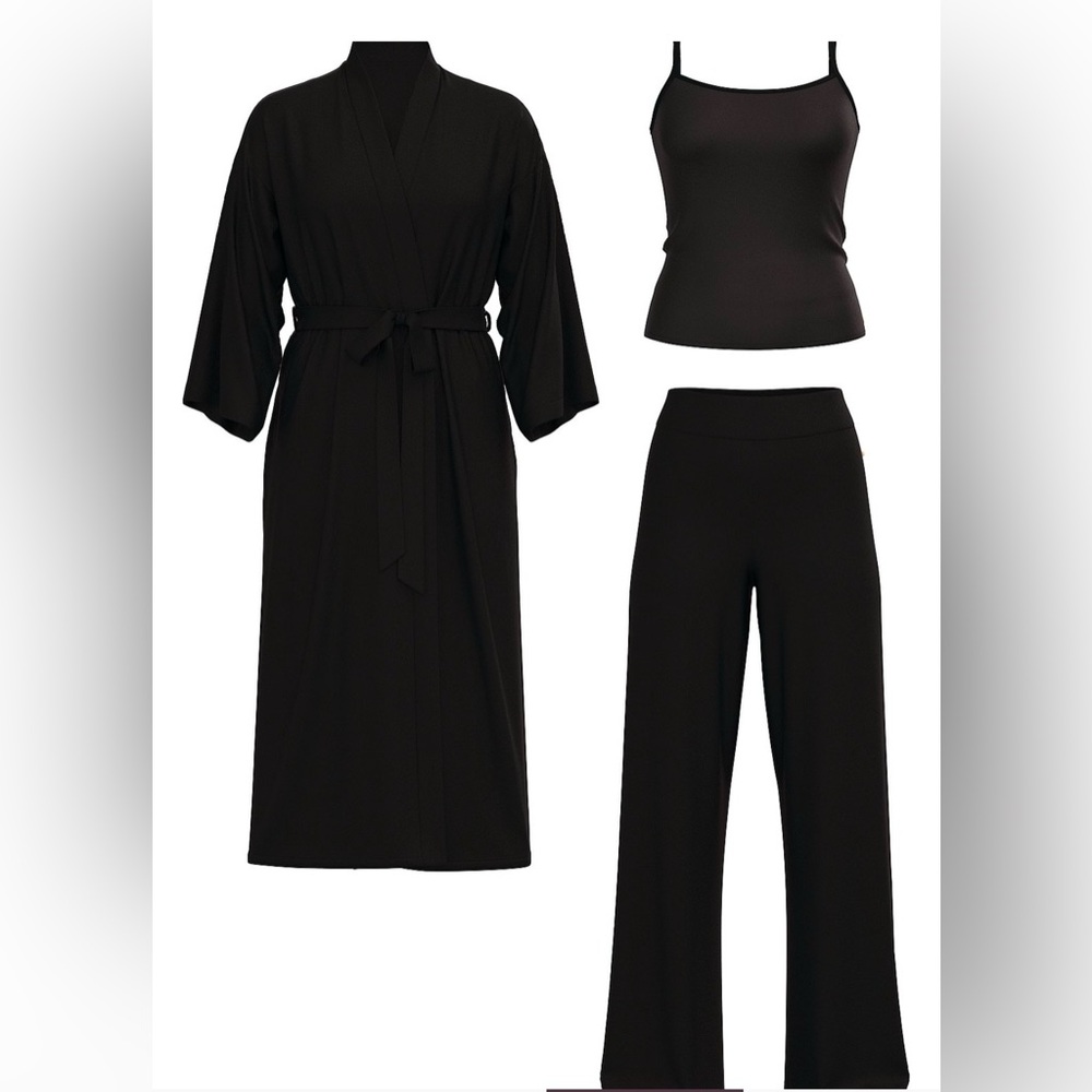 NWT Victoria's Secret Black 3-Piece Modal Pajama Set.  M/L